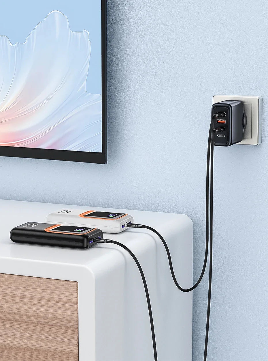 QOOVI 20000mAh Power Bank External Large Battery Capacity PD 22.5W Fast Charging Portable Charger For Samsung iPhone Xiaomi