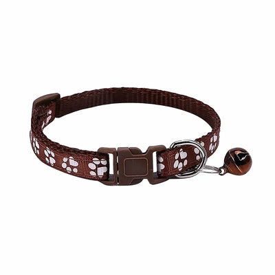 Pet Collar With Bell Cartoon Footprint Colorful Dog Puppy Kitten Adjustable Safety Ring Necklace Accessories קולר לכלבים קטנים