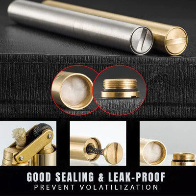 2025 New Creative Unusual Copper Kerosene Lighter Nunchaku Retro Grinding Wheel Lighter Foldable Portable Men's Exquisite Gift