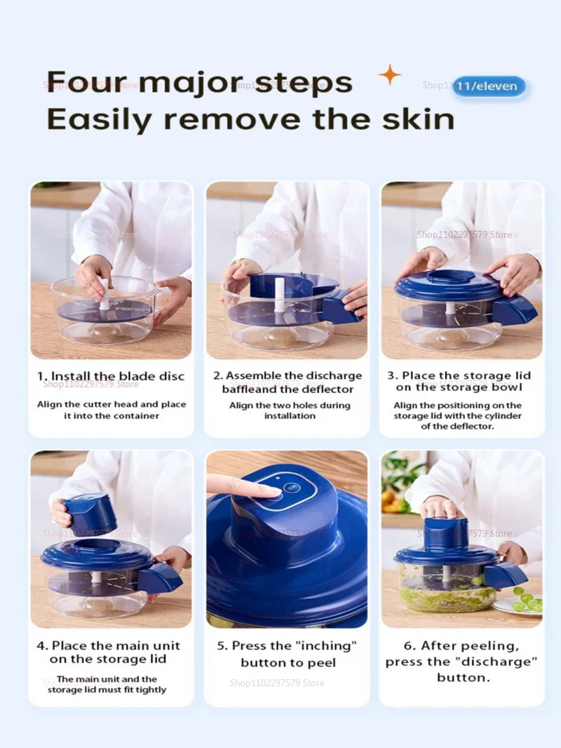 Grape Peeler Machine Electric Garlic Peeling Machine 2025 New Automatic Small Fruit Peeling Tool for Grapes Garlic Tomato Cherry