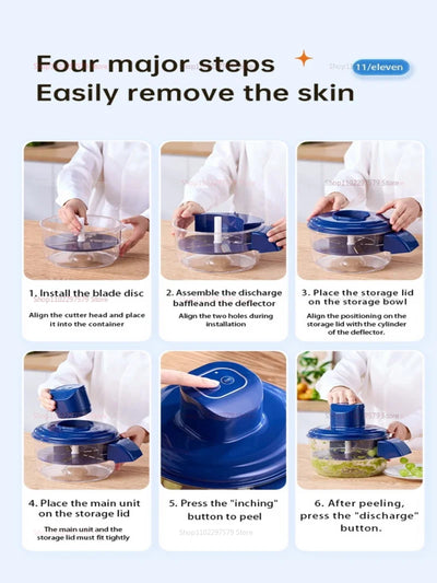 Grape Peeler Machine Electric Garlic Peeling Machine 2025 New Automatic Small Fruit Peeling Tool for Grapes Garlic Tomato Cherry