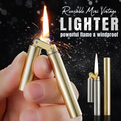 2025 New Creative Unusual Copper Kerosene Lighter Nunchaku Retro Grinding Wheel Lighter Foldable Portable Men's Exquisite Gift