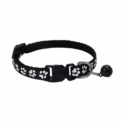 Pet Collar With Bell Cartoon Footprint Colorful Dog Puppy Kitten Adjustable Safety Ring Necklace Accessories קולר לכלבים קטנים