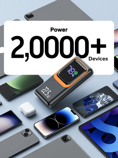 QOOVI 20000mAh Power Bank External Large Battery Capacity PD 22.5W Fast Charging Portable Charger For Samsung iPhone Xiaomi