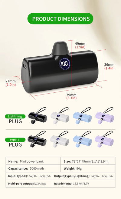 Liboer Fast Charging Portable Power Bank LED Display Mobile External Battery for iPhone Samsung Xiaomi OPPO Compact Powerbank