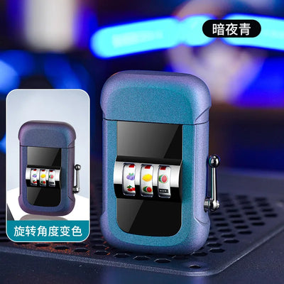 2025 Dual Arc Plasma Lighter with Fruit Pattern, USB-C Rechargeable Windproof for Cigar Outdoor & Creative Adult Gifts
