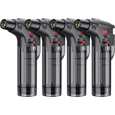 4-pack torch lighters, windproof lighters, butane gas lighters, smoke accessories, outdoor grilling tools kitchen tools 2025 New