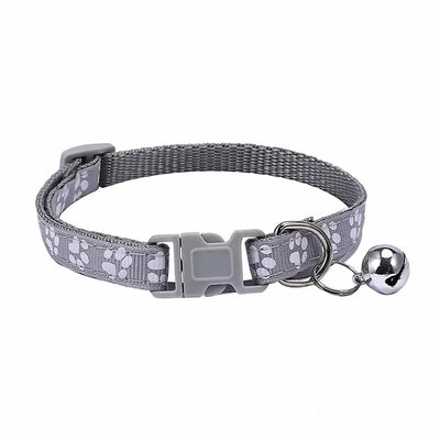 Pet Collar With Bell Cartoon Footprint Colorful Dog Puppy Kitten Adjustable Safety Ring Necklace Accessories קולר לכלבים קטנים