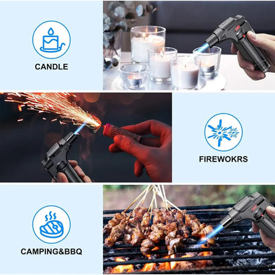 4-pack torch lighters, windproof lighters, butane gas lighters, smoke accessories, outdoor grilling tools kitchen tools 2025 New