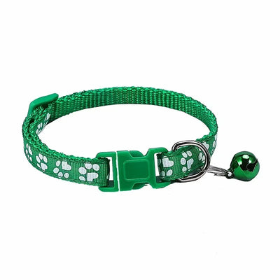 Pet Collar With Bell Cartoon Footprint Colorful Dog Puppy Kitten Adjustable Safety Ring Necklace Accessories קולר לכלבים קטנים