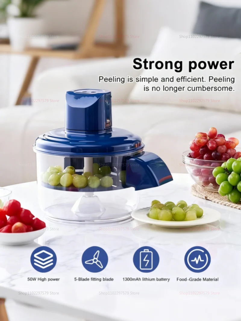 Grape Peeler Machine Electric Garlic Peeling Machine 2025 New Automatic Small Fruit Peeling Tool for Grapes Garlic Tomato Cherry