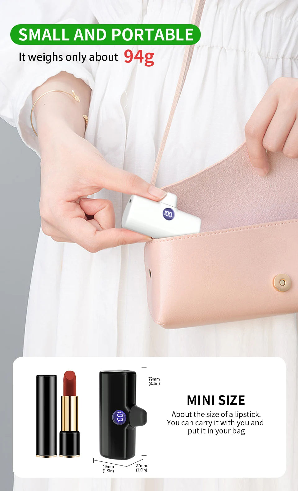 Liboer Fast Charging Portable Power Bank LED Display Mobile External Battery for iPhone Samsung Xiaomi OPPO Compact Powerbank