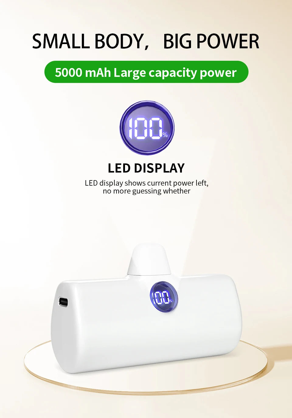 Liboer Fast Charging Portable Power Bank LED Display Mobile External Battery for iPhone Samsung Xiaomi OPPO Compact Powerbank