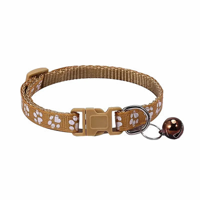 Pet Collar With Bell Cartoon Footprint Colorful Dog Puppy Kitten Adjustable Safety Ring Necklace Accessories קולר לכלבים קטנים