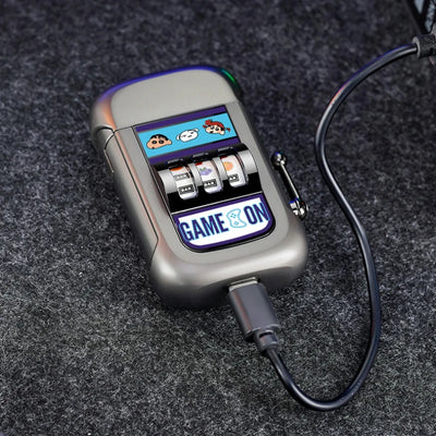 2025 Dual Arc Plasma Lighter with Fruit Pattern, USB-C Rechargeable Windproof for Cigar Outdoor & Creative Adult Gifts