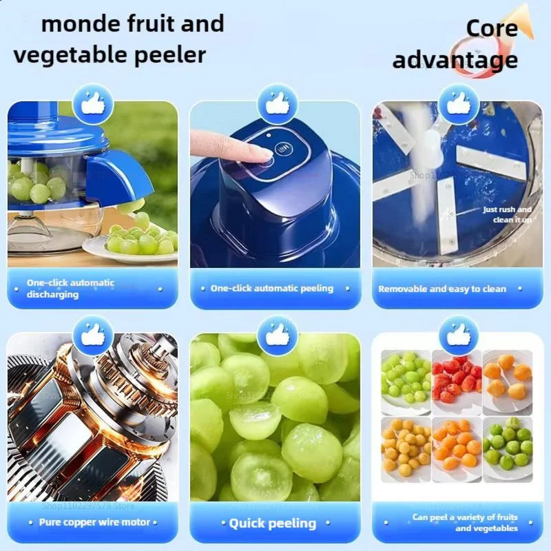 Grape Peeler Machine Electric Garlic Peeling Machine 2025 New Automatic Small Fruit Peeling Tool for Grapes Garlic Tomato Cherry
