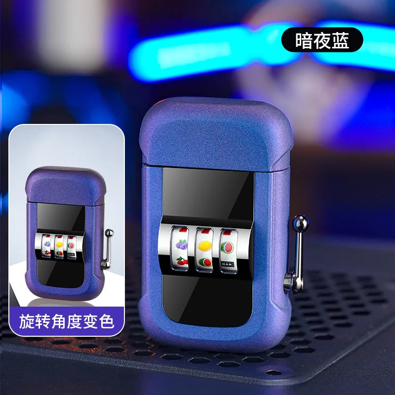 2025 Dual Arc Plasma Lighter with Fruit Pattern, USB-C Rechargeable Windproof for Cigar Outdoor & Creative Adult Gifts
