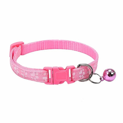 Pet Collar With Bell Cartoon Footprint Colorful Dog Puppy Kitten Adjustable Safety Ring Necklace Accessories קולר לכלבים קטנים